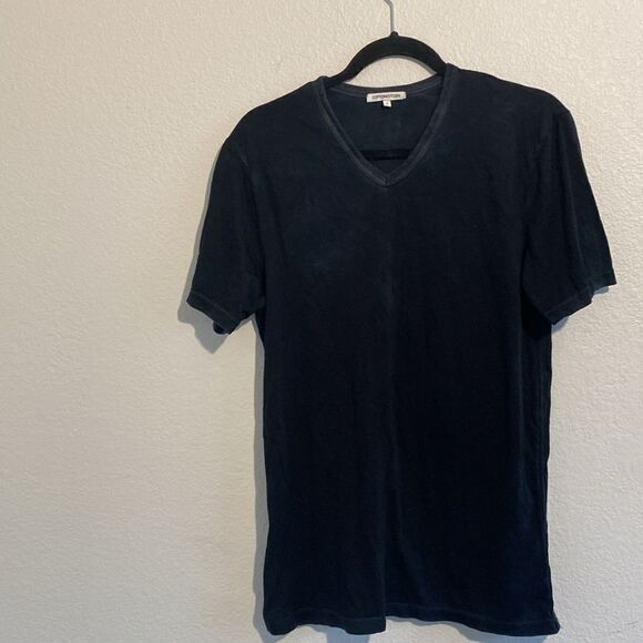 Cotton Citizen VINTAGE BLACK STANDARD V-NECK TEE - Picture 2 of 5